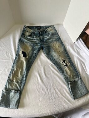 M. Society Light Blue Distressed Skinny Jeans